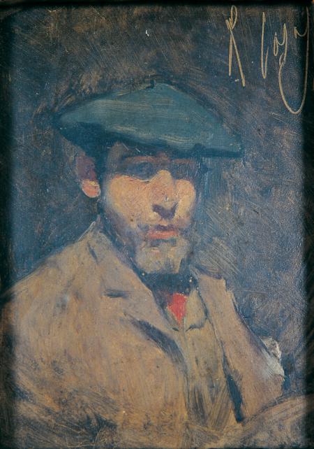Autoretrat amb boina blava i xalina, Ramon Casas (c. 1886)