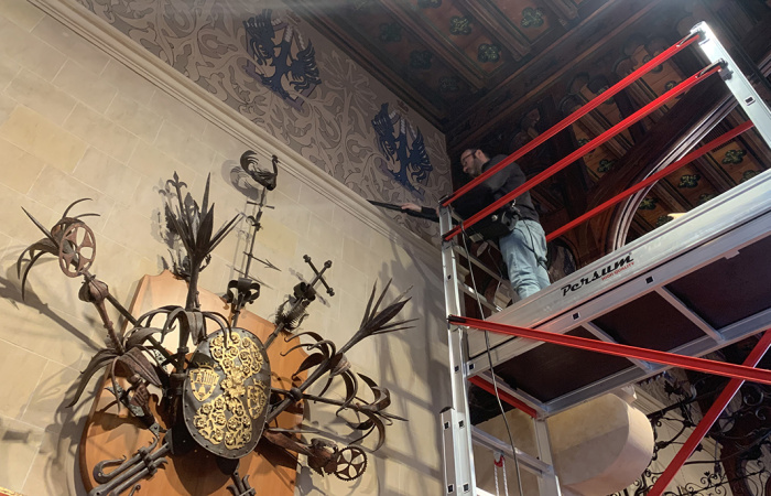 Actuació de neteja i manteniment al Gran Saló del Museu del Cau Ferrat Actuació de neteja i manteniment al Gran Saló del Museu del Cau Ferrat