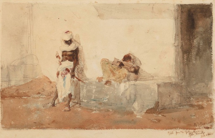 Un presoner àrab mutilat amb un guardià (cap al 1868-1869) Marià Fortuny i Marçal (Reus, 1838 - Roma, 1874)