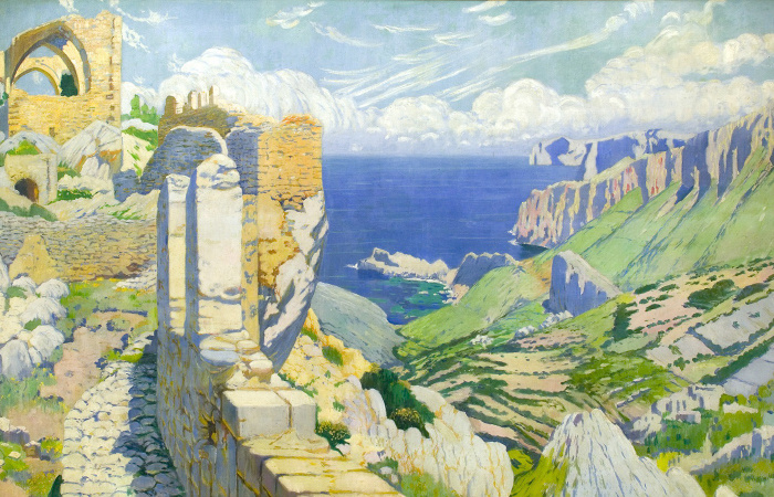 La Peça del Mes: 'Castell del Rei II. Plafó del Grand Hotel, de Santiago Rusiñol'