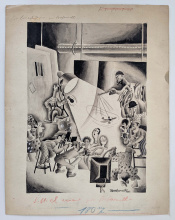 Sense títol. 1930. Dibuix al llapis de grafit, al llapis de cera, a la tinta xinesa, a l'aquarel·la i al guaix sobre paper. Jacint Bofarull i Foraster (Barcelona, 1903-1977)